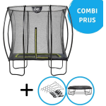 EXIT Toys Exit - Trampoline Met Veiligheidsnet, Verankeringsset En Afdekhoes - 153x214cm - Zwart