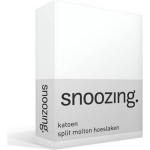 Snoozing - Katoen - Split - Molton - Hoeslaken - 180x210/220 Cm - Wit