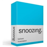 Snoozing - Katoen - Hoeslaken - 200x200 - - Turquoise