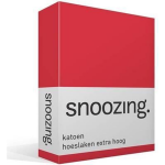 Snoozing - Katoen - Extra Hoog - Hoeslaken - 140x220 - - Rood