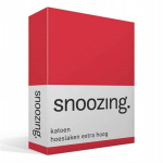 Snoozing - Katoen - Extra Hoog - Hoeslaken - 160x200 - - Rood