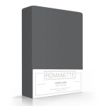 Romanette Hoeslaken Katoen Antraciet-140 X 200 Cm - Grijs