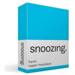 Snoozing - Flanel - Topper - Hoeslaken - 160x220 Cm - - Blauw