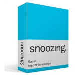 Snoozing - Flanel - Topper - Hoeslaken - 200x220 Cm - - Blauw