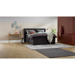 Opbergboxspring Pearl Vlak Met Gestoffeerd Matras - 140 x 210 cm - charcoal