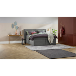 Opbergboxspring Pearl Vlak Met Gestoffeerd Matras - 90 x 220 cm - zinc