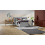 Opbergboxspring Pearl Vlak Met Gestoffeerd Matras - 90 x 220 cm - lightgrey