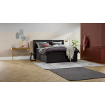 Opbergboxspring Pearl Vlak Met Gestoffeerd Matras - 180 x 220 cm - charcoal