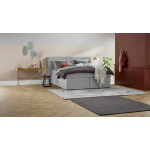 Opbergboxspring Pearl Vlak Met Gestoffeerd Matras - 200 x 220 cm - lightgrey