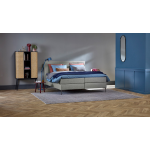 Boxspring Emerald Vlak Met Gestoffeerd Matras - 140 x 200 cm - grey