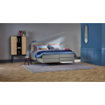 Boxspring Emerald Vlak Met Gestoffeerd Matras - 90 x 220 cm - grey