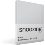 Snoozing Flanel Kussenslopen (Set Van 2) - 100% Geruwde Flanel-katoen - 60x70 Cm - Standaardmaat - - Grijs