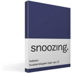 Snoozing Katoen Kussenslopen (Set Van 2) - 100% Katoen - 40x60 Cm - Kindermaat - Navy - Blauw