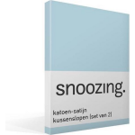 Snoozing Katoen-satijn Kussenslopen (Set Van 2) - 100% Katoen-satijn - 60x70 Cm - Standaardmaat - Hemel - Blauw