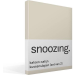 Snoozing Katoen-satijn Kussenslopen (Set Van 2) - 100% Katoen-satijn - 60x70 Cm - Standaardmaat - Ivoor - Wit
