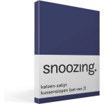 Snoozing Katoen-satijn Kussenslopen (Set Van 2) - 100% Katoen-satijn - 60x70 Cm - Standaardmaat - Navy - Blauw