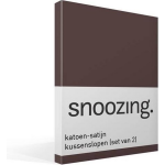 Snoozing Katoen-satijn Kussenslopen (Set Van 2) - 100% Katoen-satijn - 60x70 Cm - Standaardmaat - - Bruin