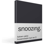 Snoozing Katoen-satijn Kussenslopen (Set Van 2) - 100% Katoen-satijn - 60x70 Cm - Standaardmaat - Antraciet - Grijs