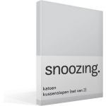 Snoozing Katoen Kussenslopen (Set Van 2) - 100% Katoen - 60x70 Cm - Standaardmaat - - Grijs