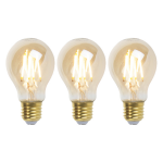 Set van 3 E27 dimbare LED filament lampen goldline 360lm 2200K