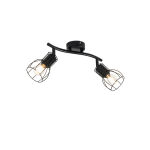 QAZQA Moderne plafondlamp 2-lichts verstelbaar - Botu - Zwart