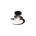 QAZQA Moderne plafondlamp mete spiraal kap - Scroll - Zwart