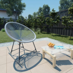 Vidaxl Tuinmaanstoel Schommelend Poly Rattan - Grijs