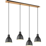 BES LED Led Hanglamp - Hangverlichting - Trion Handoll - E27 Fitting - 4-lichts - Rechthoek - Mat - Aluminium - Zwart