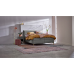 Boxspring Ruby Vlak Met Gestoffeerd Matras - 90 x 220 cm - zinc