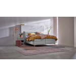 Boxspring Ruby Vlak Met Gestoffeerd Matras - 180 x 210 cm - lightgrey