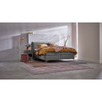 Boxspring Ruby Vlak Met Gestoffeerd Matras - 140 x 220 cm - zinc