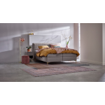 Boxspring Ruby Vlak Met Gestoffeerd Matras - 180 x 210 cm - taupe