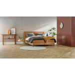 Boxspring Opal Vlak Met Gestoffeerd Matras - 90 x 200 cm - cognac