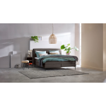 Boxspring Quartz Vlak Met Gestoffeerd Matras - 160 x 200 cm - rpes 92