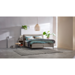 Boxspring Quartz Vlak Met Gestoffeerd Matras - 160 x 220 cm - rpes 83