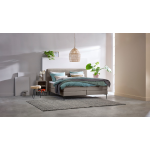 Boxspring Quartz Vlak Met Gestoffeerd Matras - 180 x 220 cm - rpes 83