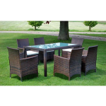 Vidaxl 7-delige Tuinset Met Kussens Poly Rattan - Bruin