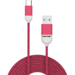 Usb-kabel Type-c, 1,5 Meter, Rood - Rubber - Celly Pantone - Roze