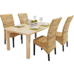 Vidaxl Eetkamerstoelen 4 Stuks Abaca - Bruin