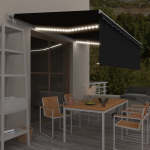 Vidaxl Luifel Automatisch Rolgordijn Led Windsensor 5x3 M Antraciet