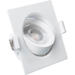 BES LED Led Spot - Inbouwspot - Facto Niron - 7w - Warm Wit 3000k - Mat Wit - Vierkant - Kantelbaar