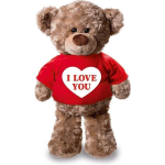 Knuffelbeer I Love You Met Shirtje En Hartje 24 Cm - Valentijn/ Romantisch Cadeau - Rood