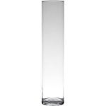 Transparante Home-basics Cylinder Vorm Vaas/vazen Van Glas 50 X 9 Cm - Vazen