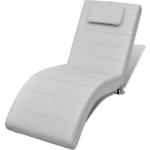 Vidaxl Chaise Longue Met Kussen Kunstleer - Blanco