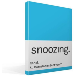 Snoozing Flanel Kussenslopen (Set Van 2) - 100% Geruwde Flanel-katoen - 40x60 Cm - Kindermaat - - Blauw