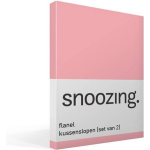 Snoozing Flanel Kussenslopen (Set Van 2) - 100% Geruwde Flanel-katoen - 40x60 Cm - Kindermaat - - Roze