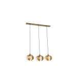 QAZQA Vintage hanglamp goud langwerpig 3-lichts - Botanica