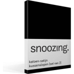 Snoozing Katoen-satijn Kussenslopen (Set Van 2) - 100% Katoen-satijn - 60x70 Cm - Standaardmaat - - Zwart