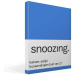 Snoozing Katoen-satijn Kussenslopen (Set Van 2) - 100% Katoen-satijn - 60x70 Cm - Standaardmaat - Meermin - Blauw