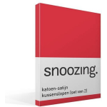 Snoozing Katoen-satijn Kussenslopen (Set Van 2) - 100% Katoen-satijn - 60x70 Cm - Standaardmaat - - Rood